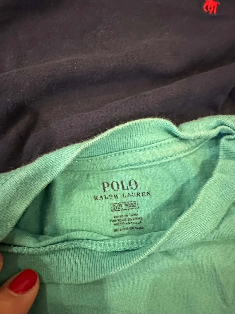 Ralph Lauren Kids Navy Long Sleeve & Teal Short Sleeve Tee Set
